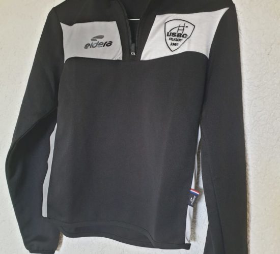 Sweat noir et blanc à col zippé